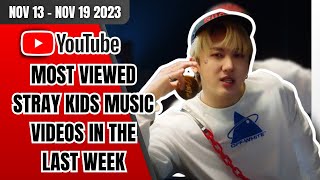 [TOP 20] MOST VIEWED STRAY KIDS MUSIC VIDEOS ON YOUTUBE IN THE LAST WEEK | NOV 13 – NOV 19 2023