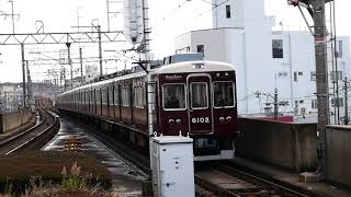 阪急池田駅 阪急6000系6002F 普通 雲雀丘花屋敷行 到着