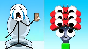 Fork N Sausage vs Ragdoll Break — Satisfying ASMR Mobile Gameplay ALL Max Hard Levels Android, iOS