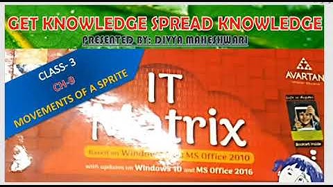 COMPUTER IT MATRIX PART-1 CLASS-3  CH-9 MOVEMENT OF A SPRITE
