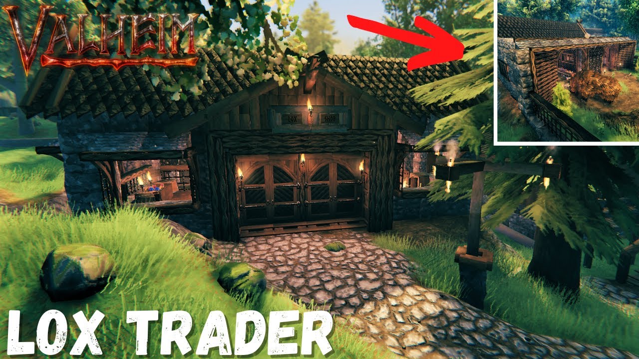 I Built A Tamed Lox Trader In Valheim | Time-Lapse Trading Village