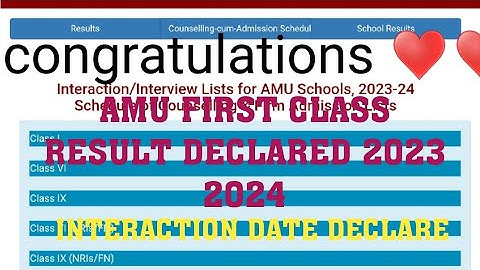 AMU FIRST CLASS RESULT DECLARED 2023 2024 l first class exam result out l Interview/ Interaction