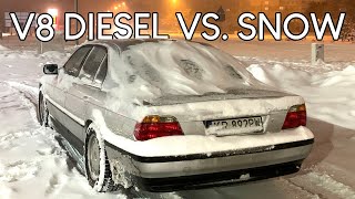BMW E38 740d vs. Snow Storm
