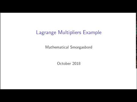Lagrange Multipliers Worked