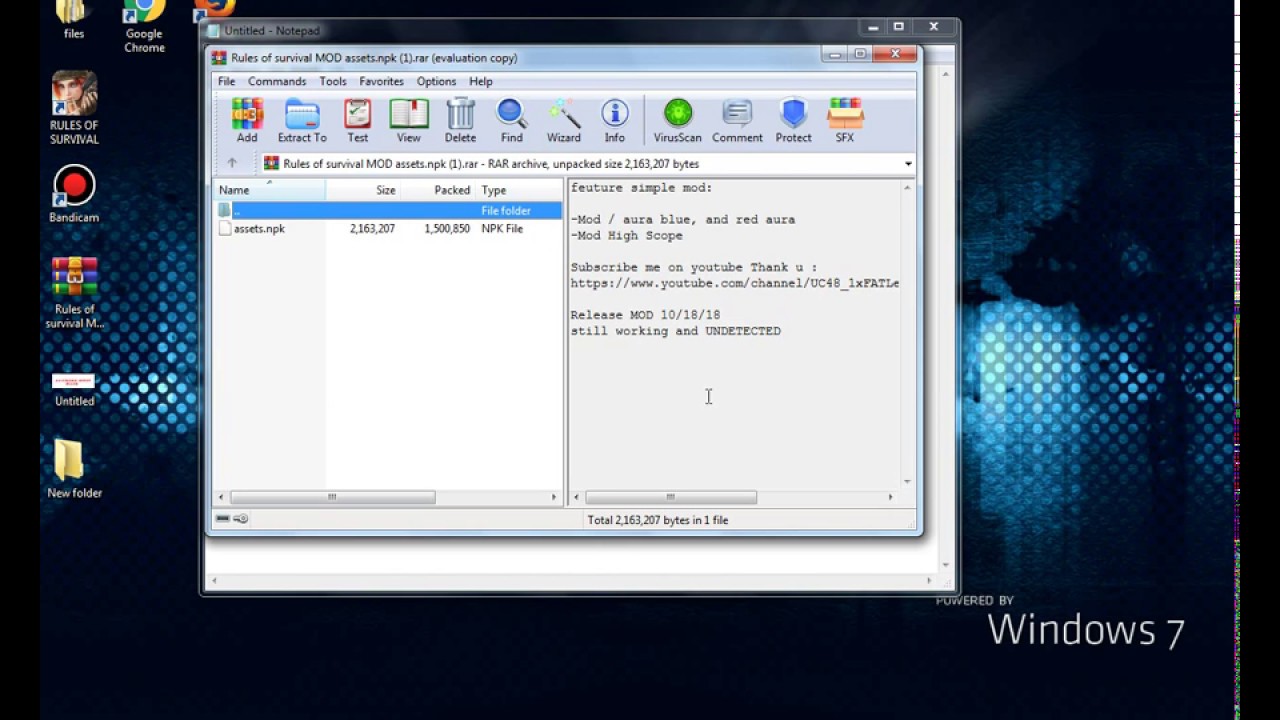 Rules Of Survival New update MOD hack assets.npk Nov.03.18 Changelog (v2.1)