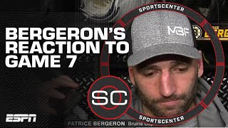 Patrice Bergeron's reaction to Bruins losing Game 7 to the Panthers | SportsCenter