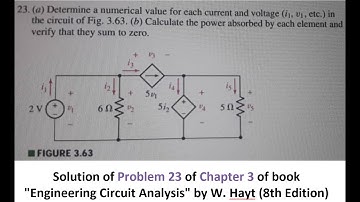 Solution of Problem 3.23 from book "Engineering Circuit Analysis" by W. Hayt (8th Edition):  KVL_KCL