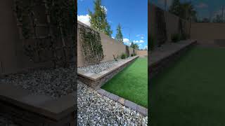 Full Backyard Remodel with Grass, Rock Borders, and Paver Pathways | TND Landscaping Las Vegas