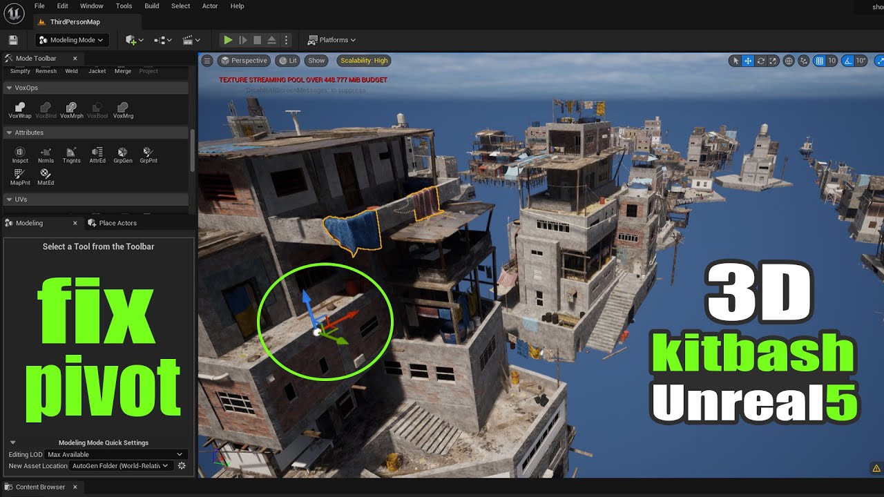 Kitbash3d Unreal Engine fix problem and How To Change The Pivot Point ...