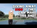 Make a Half Court Shot, Win $100 vs. Random People!