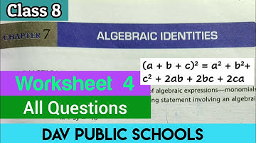 DAV class 8 maths chapter 7 worksheet 4 - all sums