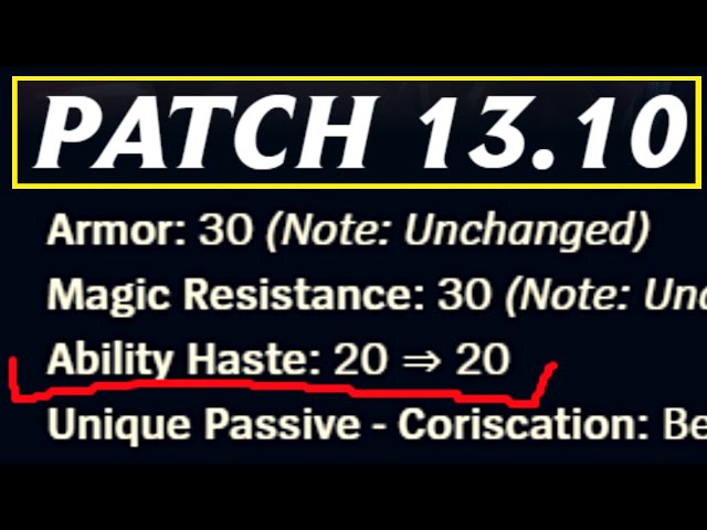 Patch 13.10 notes