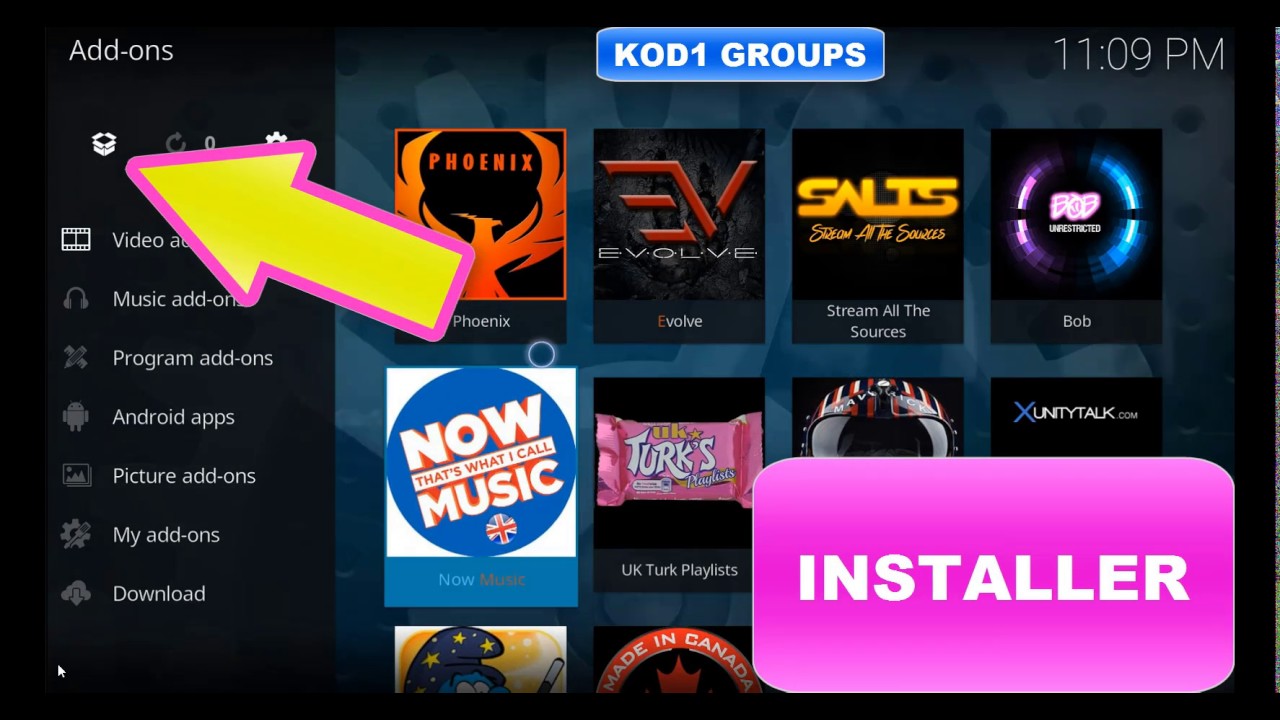 ANDROID EXAMPLE INSTALL A ZIP FILE FROM KOD1HELP.COM ON KODI 17.4