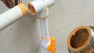 PVC pipe solution fitting | water  pipe Tee fixing And Ball valve install | How to make PVC work