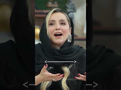 زبان بدن نازنین بیاتی بیان احساسات و تأکید بر گفته ها به نشانه صداقت با حرکت دست ها