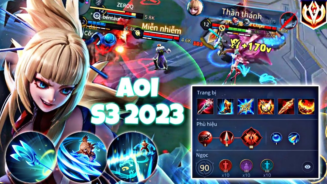 TOP 1 AOI - CÙNG BUILD ĐỒ BẢNG NGỌC PHÙ HIỆU CHUẨN CỦA AOI S3 2023 QUÉT SẠCH 16 MẠNG