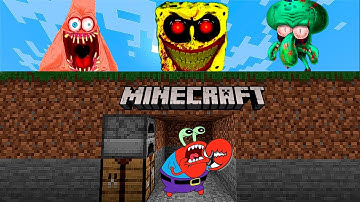 😱Minecraft Speedrunner VS 3 Hunters - SpongeBob Animation