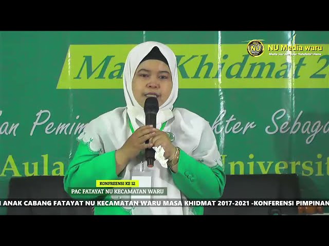 sad mixed with joy‼️ speech from the elected chairman of the 2021 Waru sub-district NU pac fatayat class=