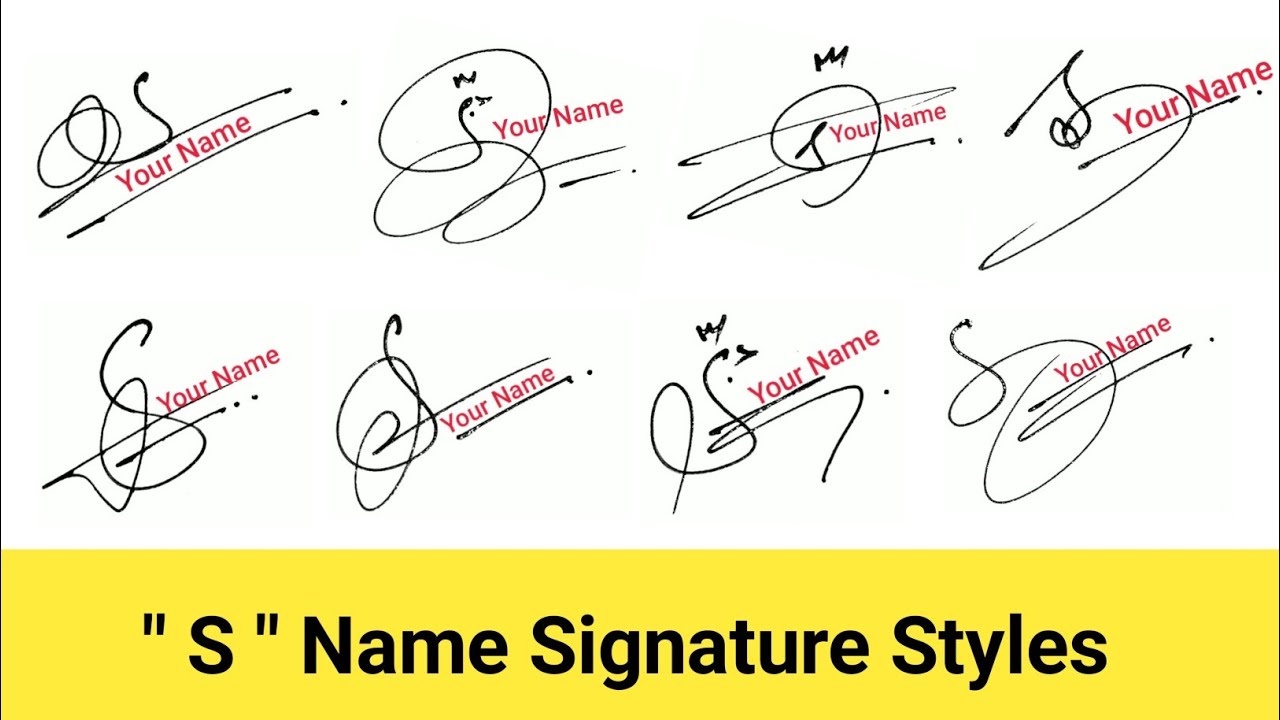  How to Draw S Signature in 10 Different Styles | S Signature ...