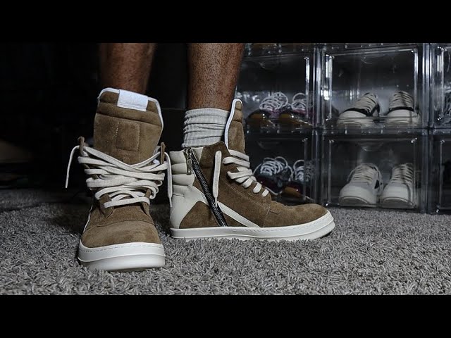 【RICK OWENS 】ブラウンホワイトHollywood Geobasketスニーカー Rick Owen's Geobasket Brown & White | Unboxing & On Foot