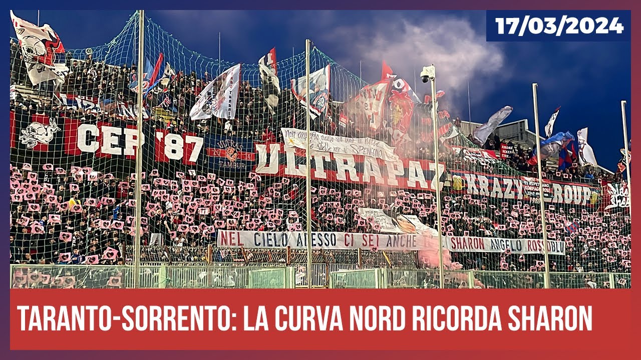 Taranto-Sorrento: la Curva Nord ricorda Sharon