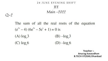 JEE-main 2022:- 24 June shift-2 Math paper Question 2 solution | #jeemain2022  #projecteducation