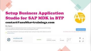 01 Setup Business application Studio for MDK Development