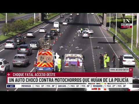 Un auto chocó contra motochorros que huían de la policía