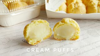 ชูว์ครีม Cream Puffs เอแคลร์ สูตรแป้งบางนุ่มมาก ครีมคัสตาร์ดอย่างง่าย สอนทำเอแคลร์พร้อมคำนวณราคาขาย