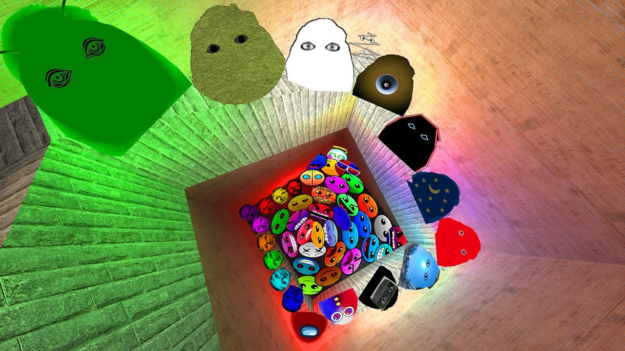 Angry Munci Family and Selene Family and Obunga Nextbot Lobotomy Dash Nextbots Chase me in Maze Gmod