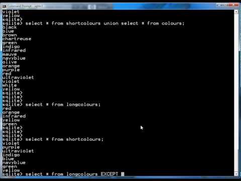 SQLite Queries: UNION, INTERSECT and EXCEPT