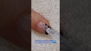 Flower FRENCH NAILS | Deep Blue NAIL TIPS | DIY Manicure