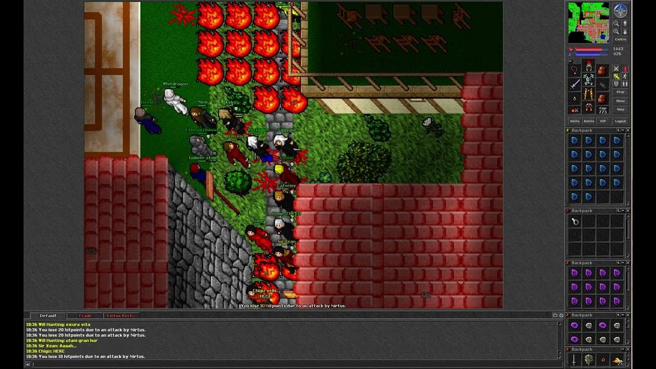 Tibia 7.3 (118 EK fighting in war with Eternal Oblivion in Carlin) YouTube