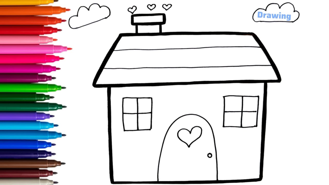 How to Draw a House For Beginners | House Drawing | Drawing For Kids