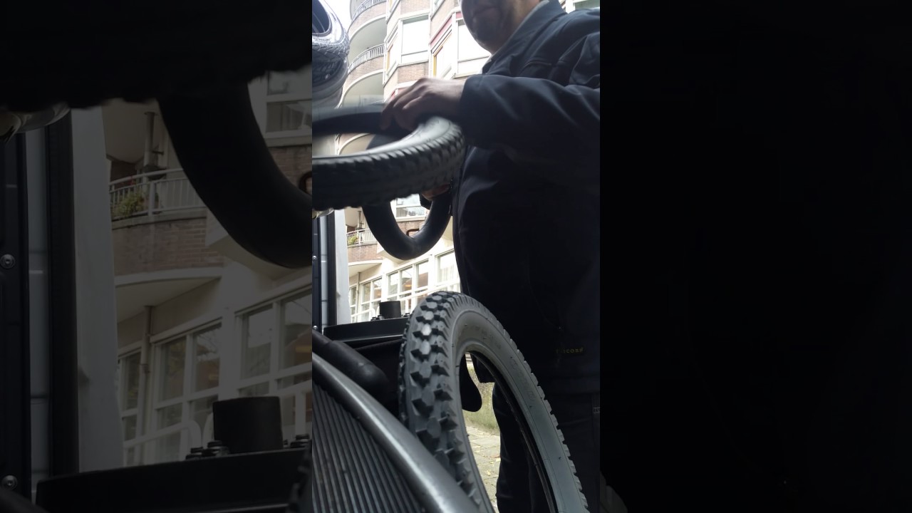 Changing an Electric wheelchair tyre YouTube