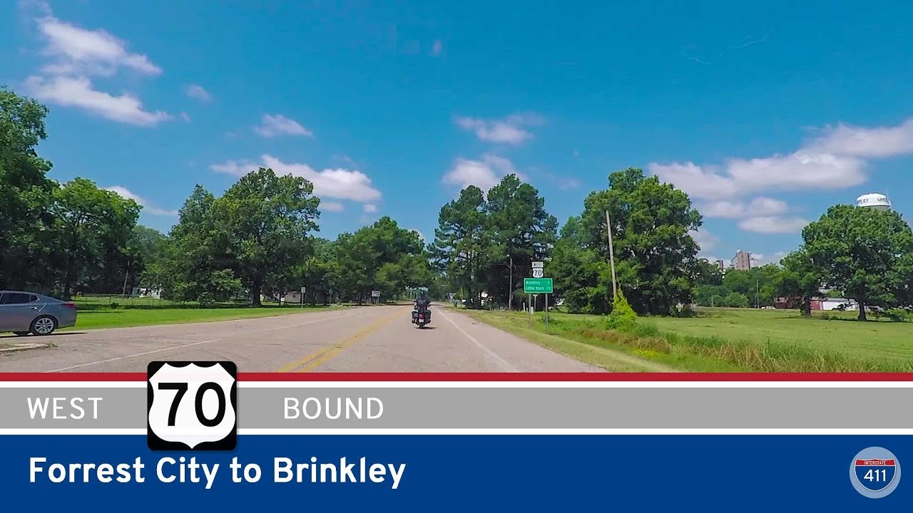 US Highway 70 Forrest City to Brinkley Arkansas Drive America's