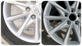 TOYOTA PRIUS V OEM R17 factory original wheels powder coating metallic gray high gloss.