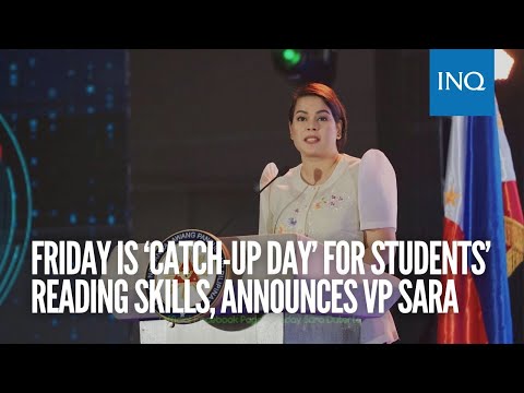 Friday is ‘Catch-Up Day’ for students’ reading skills, announces VP Sara