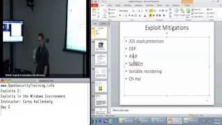 OpenSecurityTraining: Exploits 2: Exploitation in the  Windows Environment (day 2, part 1)