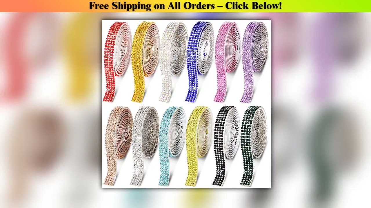 Self Adhesive Crystal Rhinestone Sticker Diamond Ribbon DIY Sticker Rhinestones Arts Crafts Car Pho