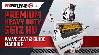 Robins SG12 HD Seat &amp; Guide Machine Showing CAT 3406 E #robinsmachines #enginebuilder #automobile