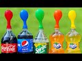 Experiment: BALLOONS vs Coca Cola, Pepsi, Fanta, Sprite and Mentos