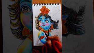 New colour 🎨🖌️ drawing cute krishna ji 🙏🙏#viral #krishna #ji#drawing#2026 #viral #shortvideo