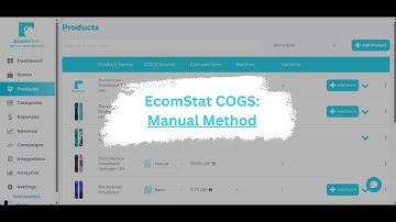 EcomStat COGS: Manual Method
