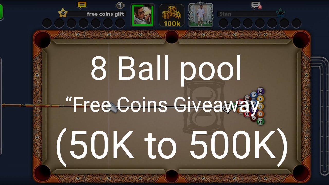 8 Ball pool free coin 50k to 500k 8ballpool ballpoollive