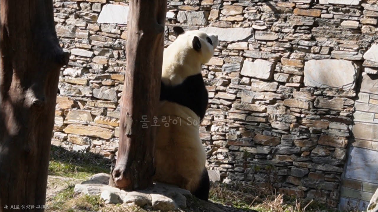 옆집에 새로온 수양이 보고 있는 거니...?! | 2월 21일 오후(푸바오 실시간) Panda Fubao