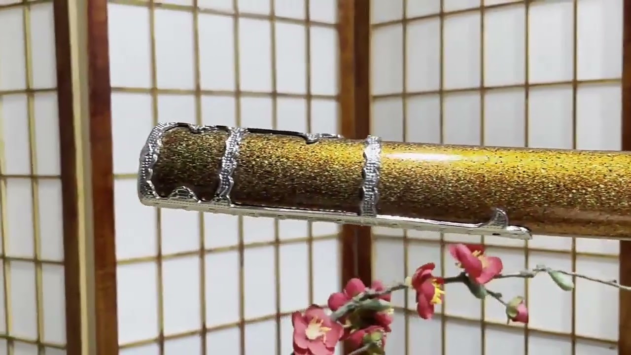 Gaia's Vein: Hand Forged Japanese Tachi Manganese Steel Mirror Polished Blade Brown Saya