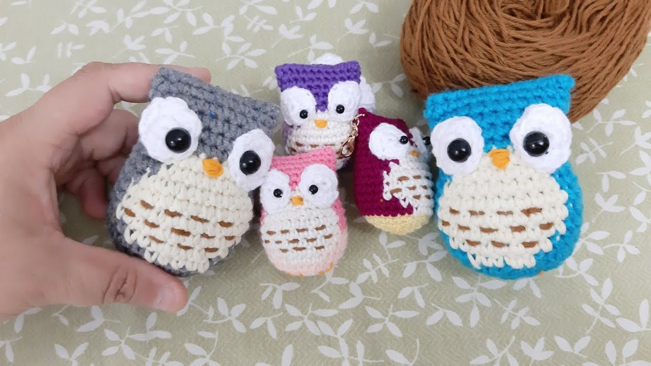 Buho Owl amigurumi crochet - cómo tejer llavero muy fácil - YouTube