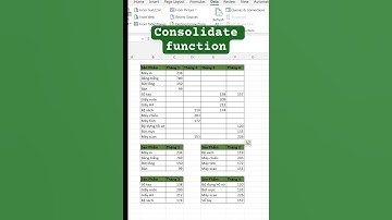Tính năng Consolidate trong Excel #meoexcel #excelshortcuts #exceltips