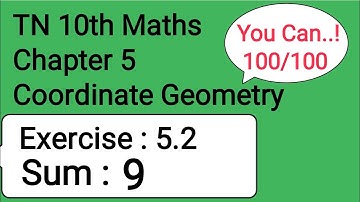 10th Maths Chapter 5 Coordinate Geometry Exercise 5.2 Sum 9